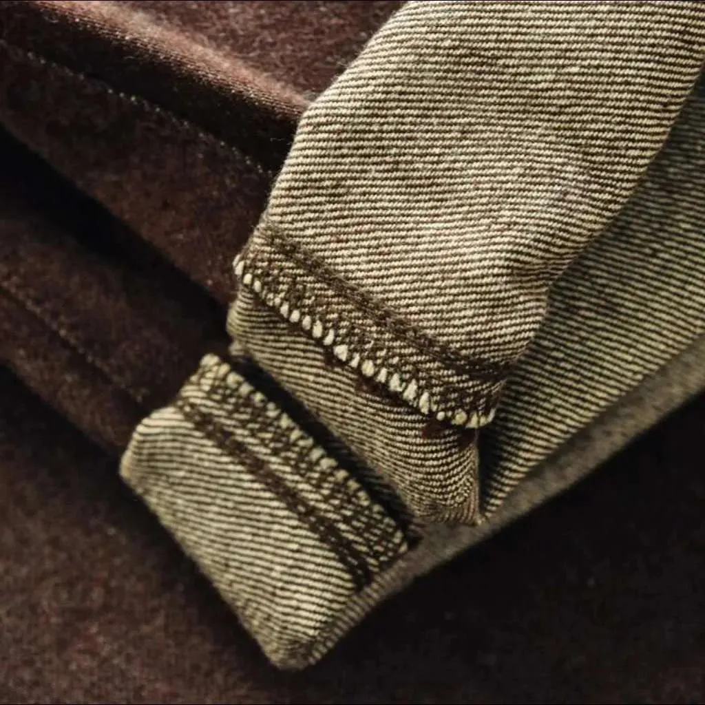 Tapered color self-edge jeans