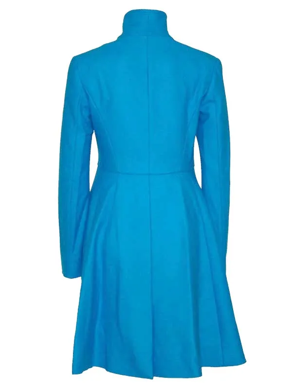 Teal Virgin Wool Coat Dress