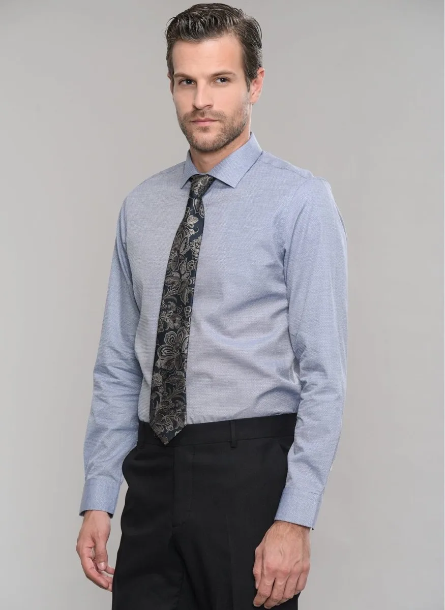 Textured Dress Shirt in Light Blue