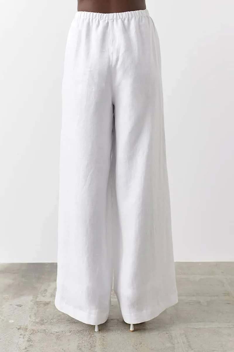 Thin cotton and linen loose casual wide-leg pants