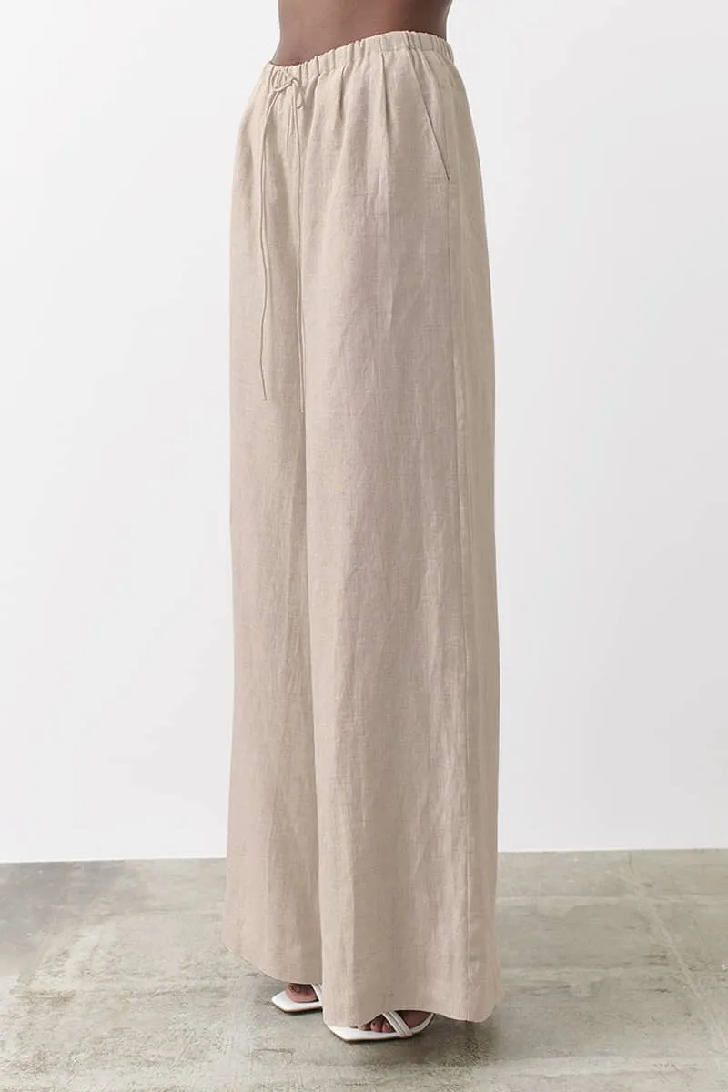 Thin cotton and linen loose casual wide-leg pants