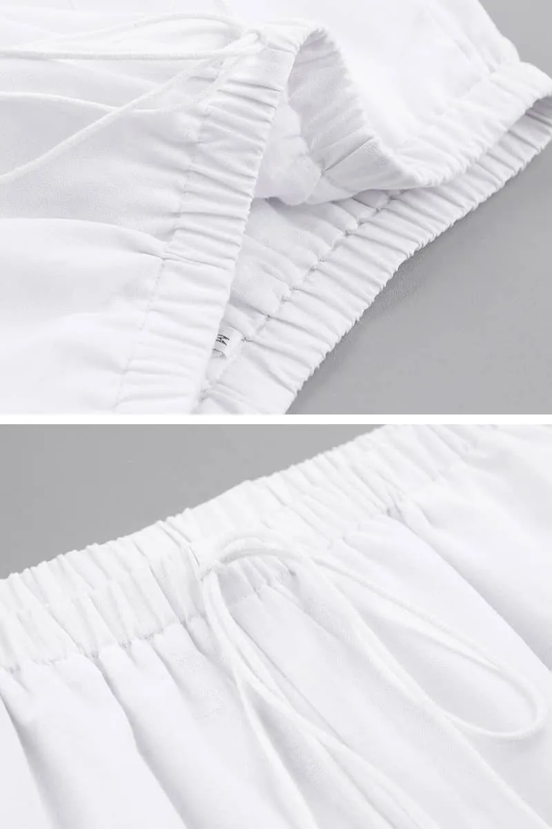 Thin cotton and linen loose casual wide-leg pants