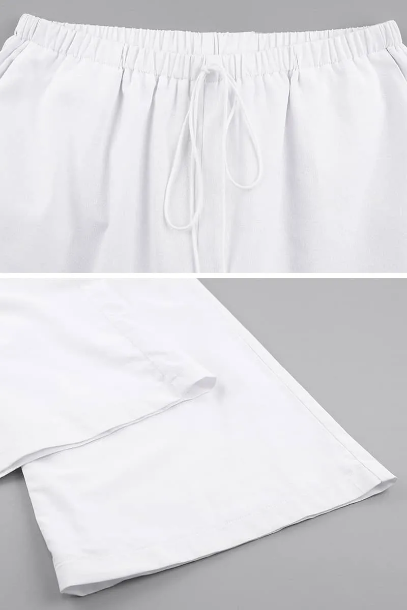 Thin cotton and linen loose casual wide-leg pants