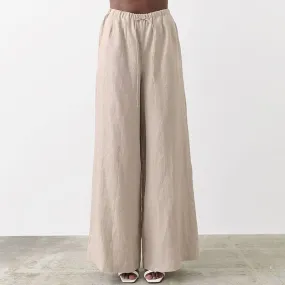 Thin cotton and linen loose casual wide-leg pants