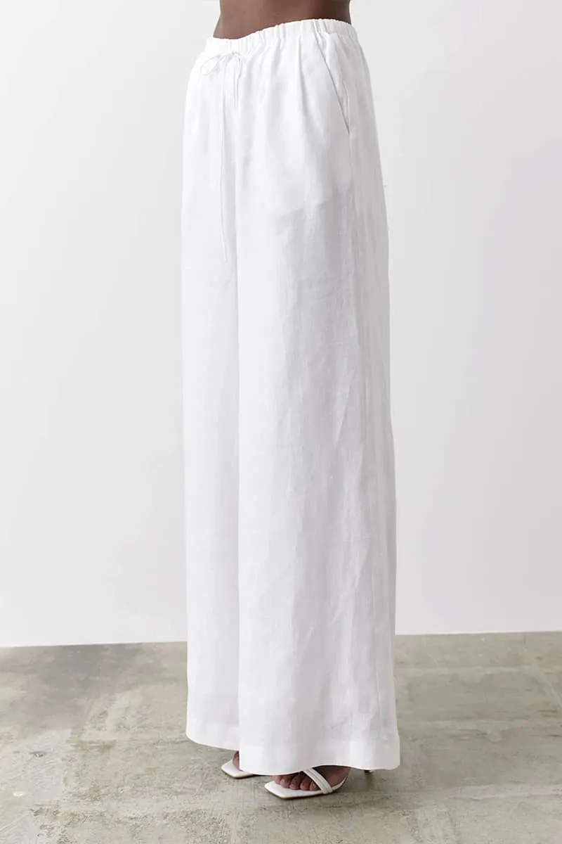 Thin cotton and linen loose casual wide-leg pants