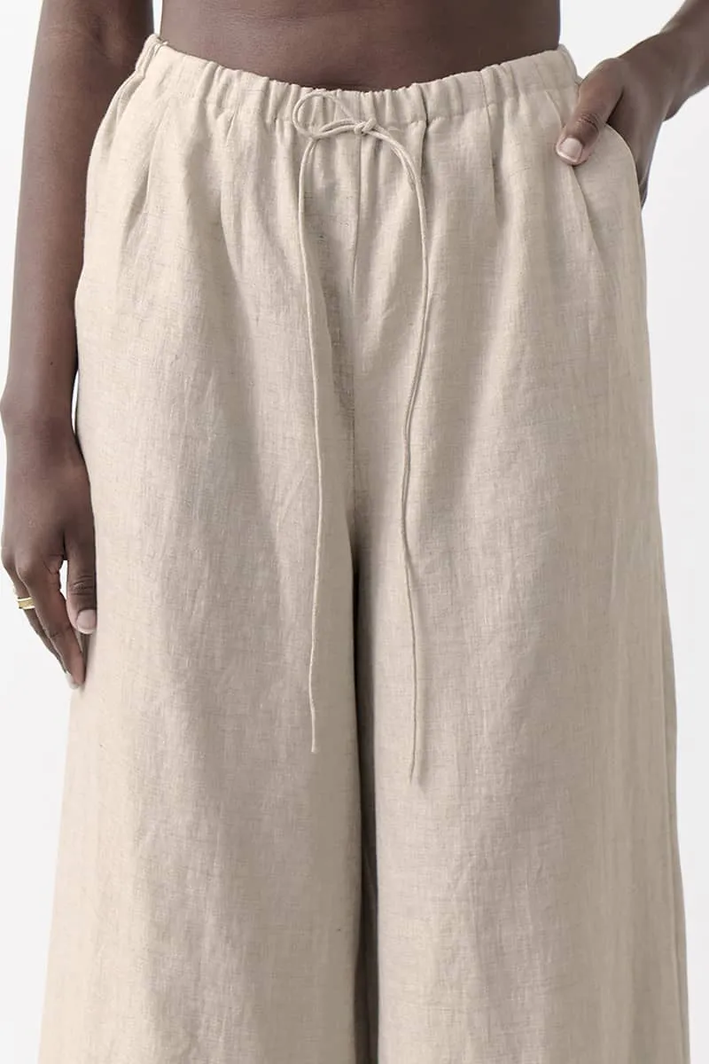 Thin cotton and linen loose casual wide-leg pants