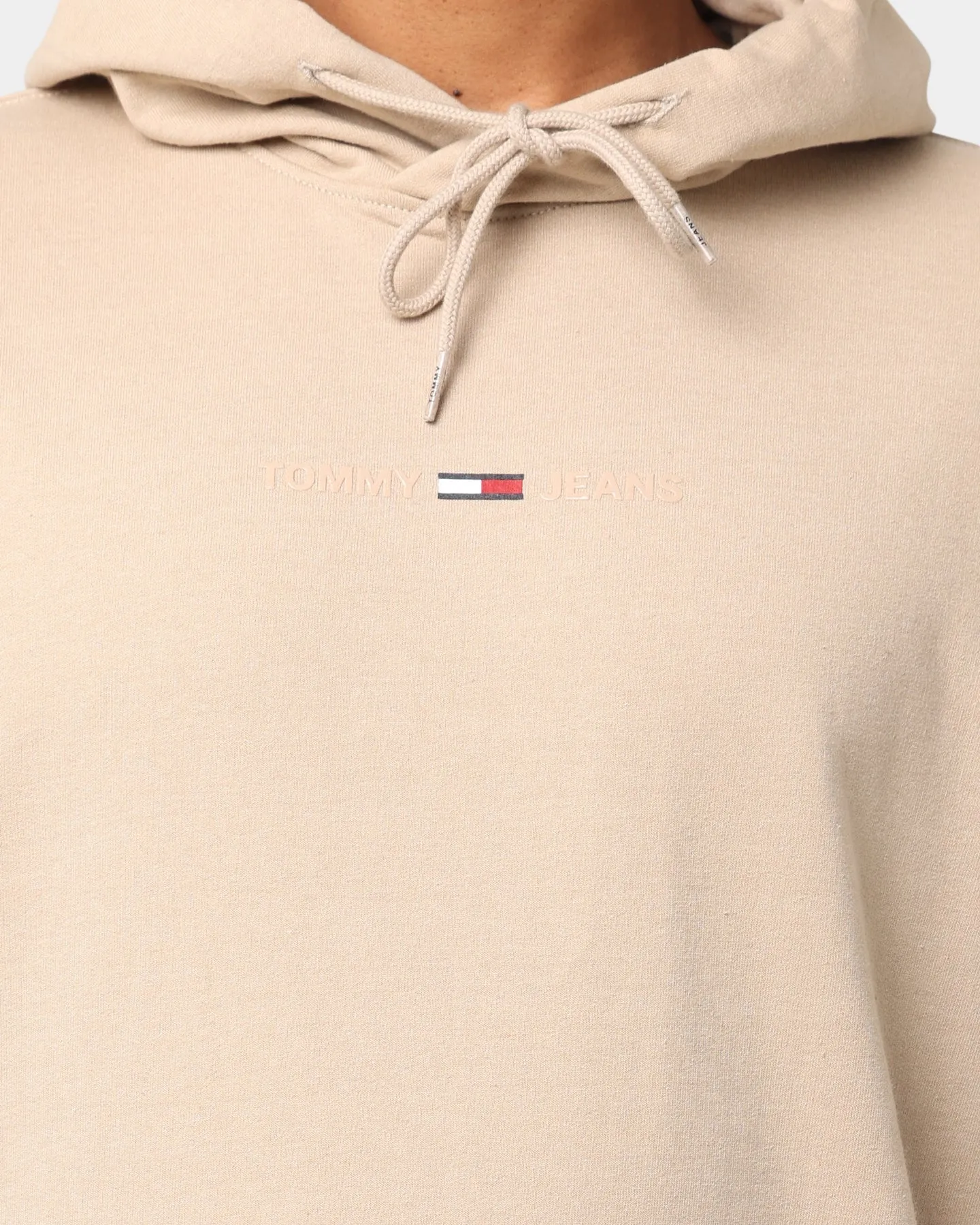 Tommy Jeans Gel Straight Logo Hoodie Soft Beige
