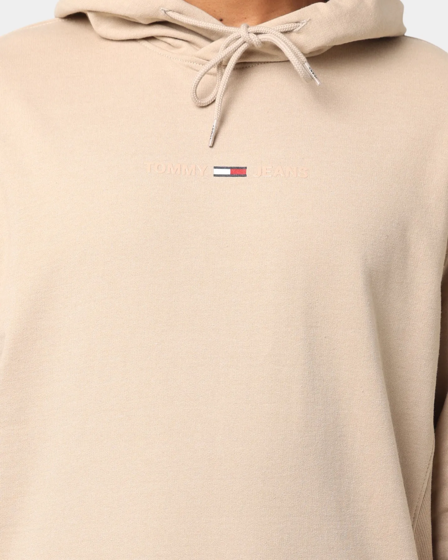 Tommy Jeans Gel Straight Logo Hoodie Soft Beige
