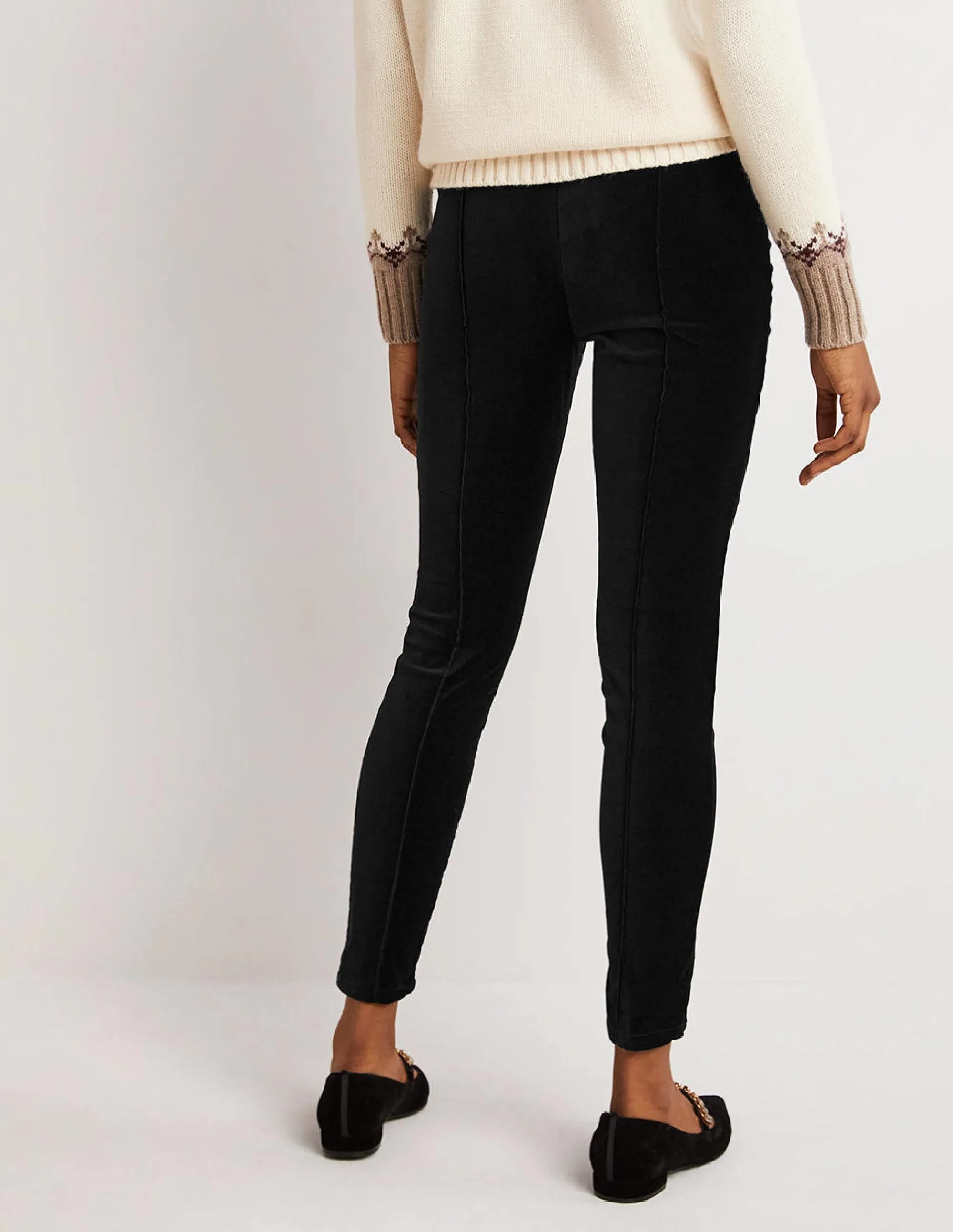 Velvet Stretch Leggings-Black Velvet