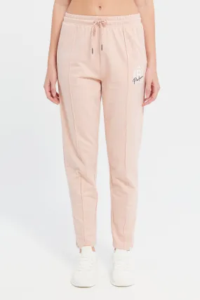 Women Pink Basic Track Pants