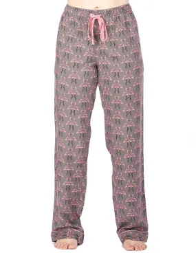 Women's Cool Breeze Woven Lounge Pants - Flamingos - Grey/Pink