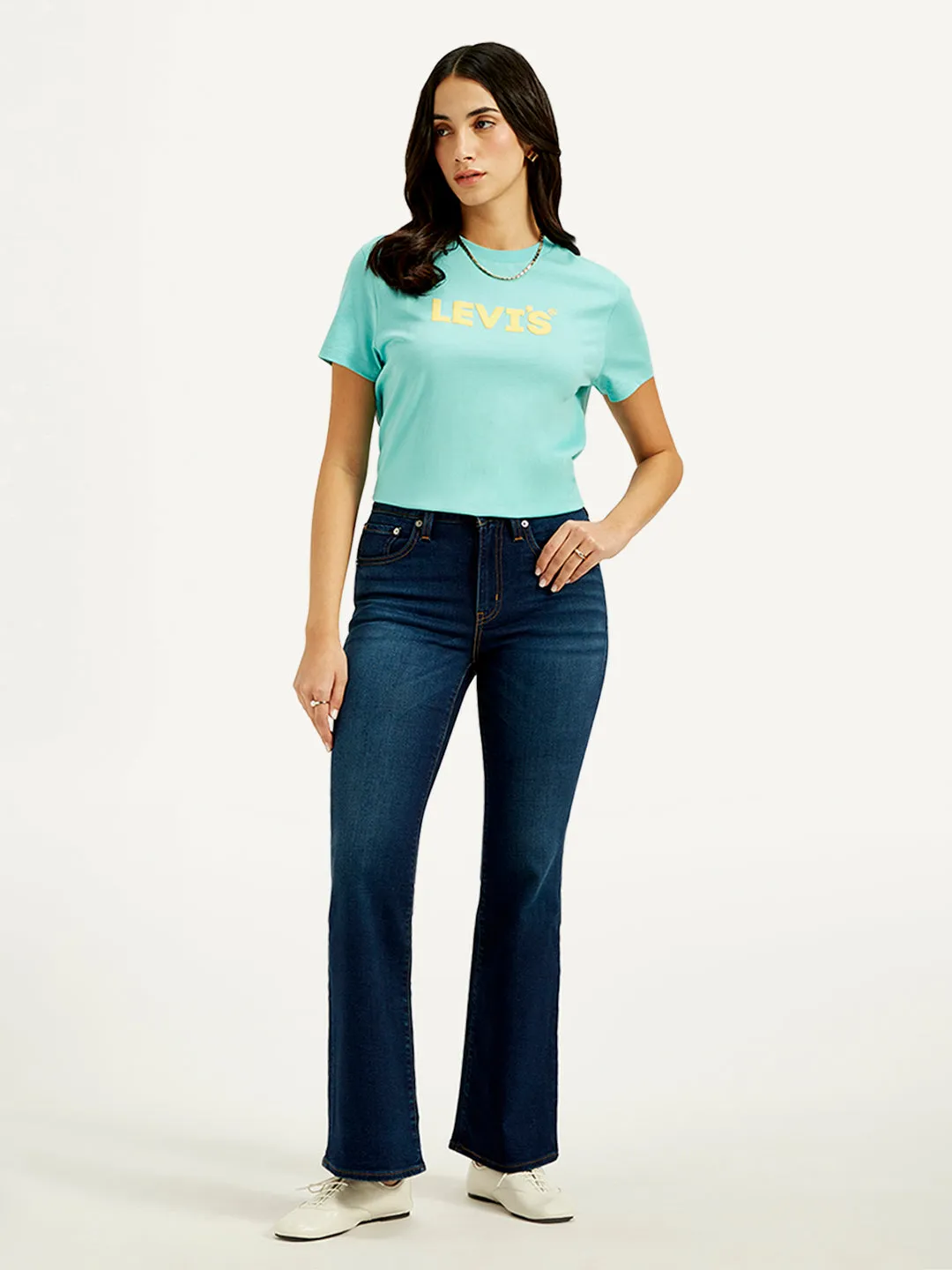 Women's High Rise 726 Slim Flare Fit Navy Jeans
