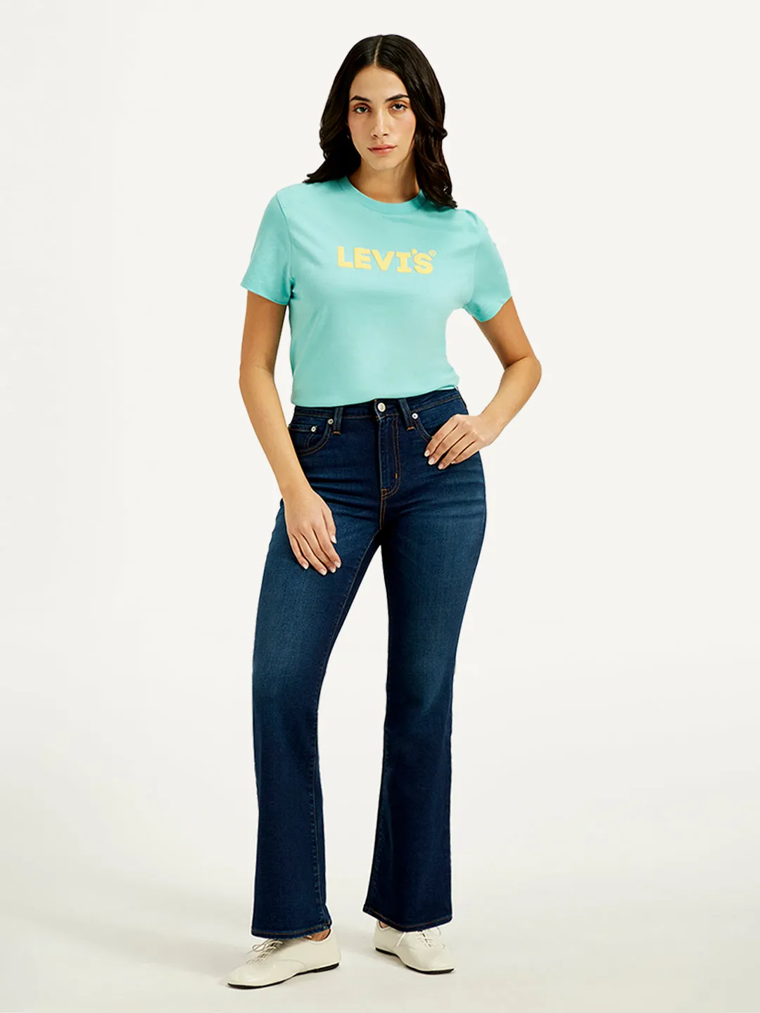 Women's High Rise 726 Slim Flare Fit Navy Jeans
