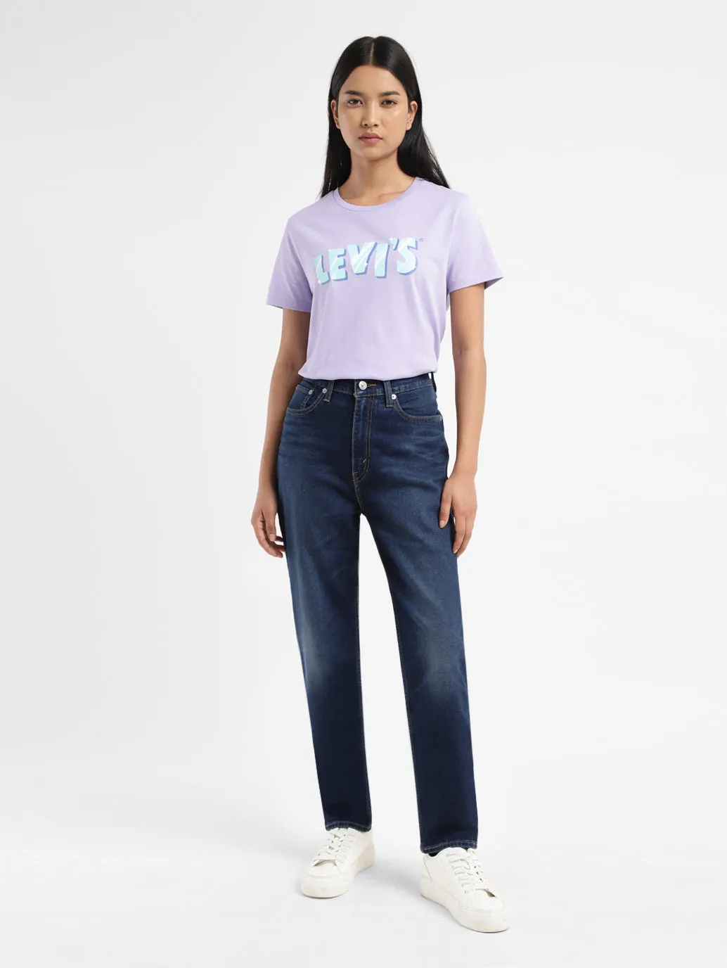 Women's High Rise Mom Loose Tapered Fit Jeans