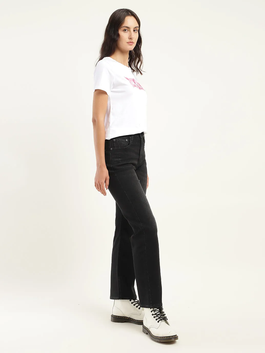 Women's High Rise Ribcage Slim Straight Fit Jeans
