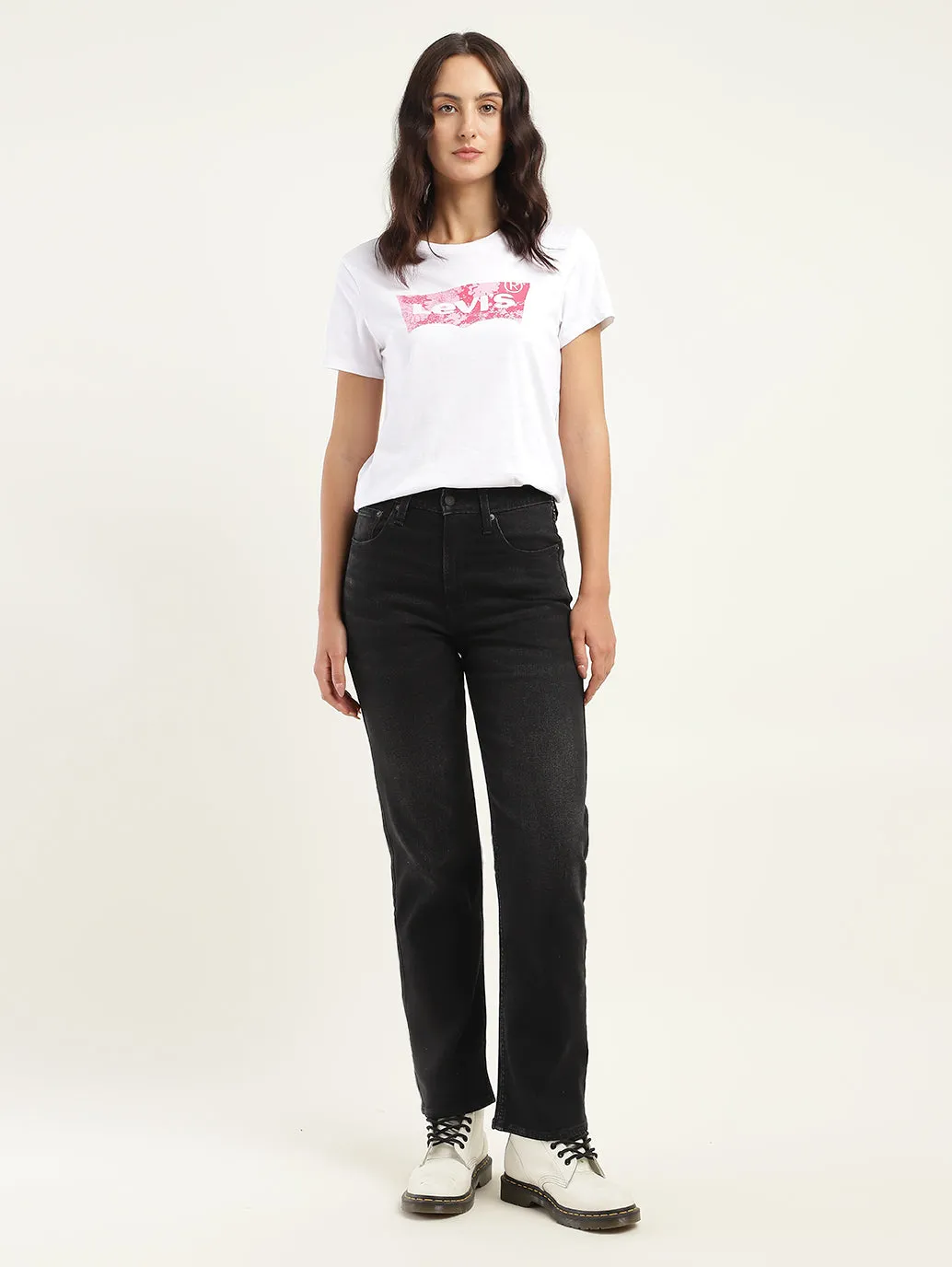 Women's High Rise Ribcage Slim Straight Fit Jeans