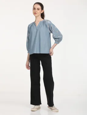 Women's Low Rise Loose Fit Black Jeans
