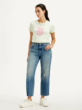 Women's Mid Rise 94 Baggy Fit Blue Jeans