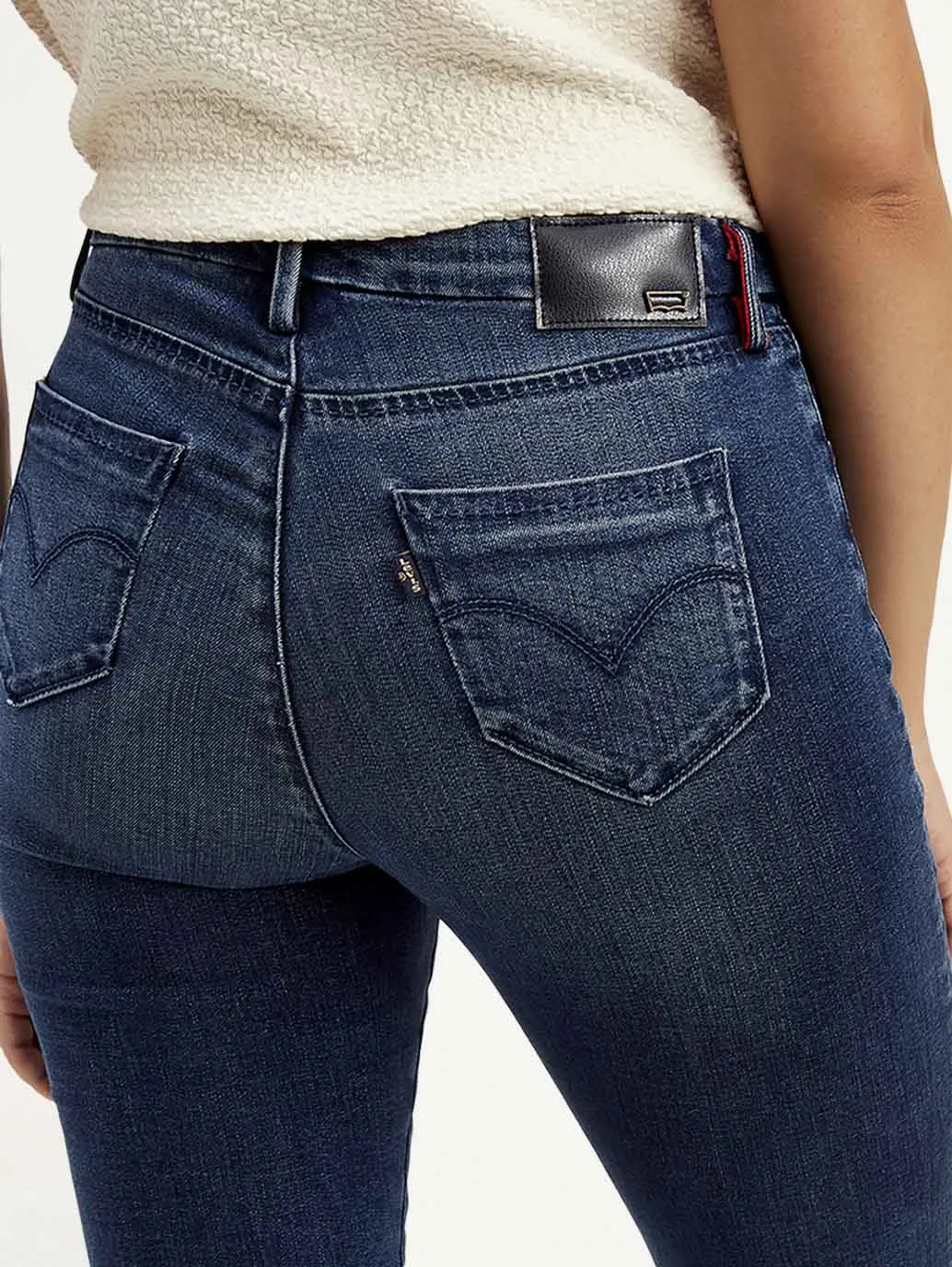 Women's Mid Rise Slim Fit Dark Blue Jeans
