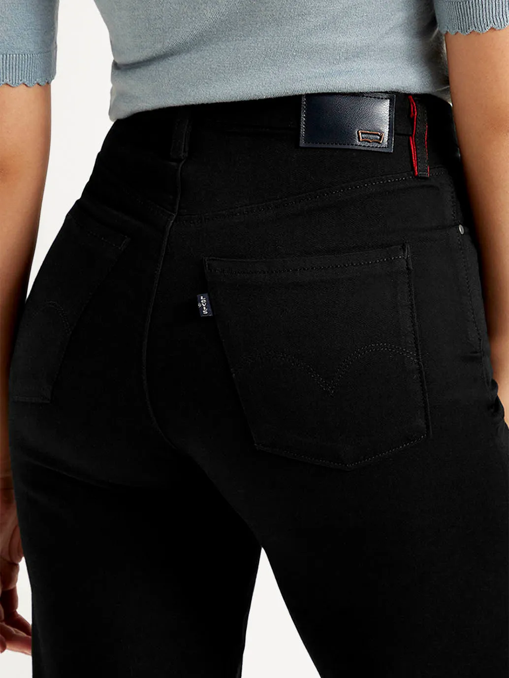 Women's Mid Rise Straight Fit Black Jeans
