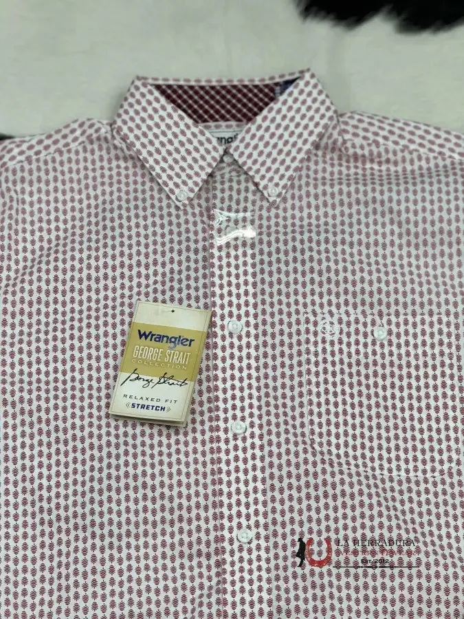 WRANGLER GEORGE SATRAIT RELAXED FIT WHITE/RED LONG SLEEVE 6600