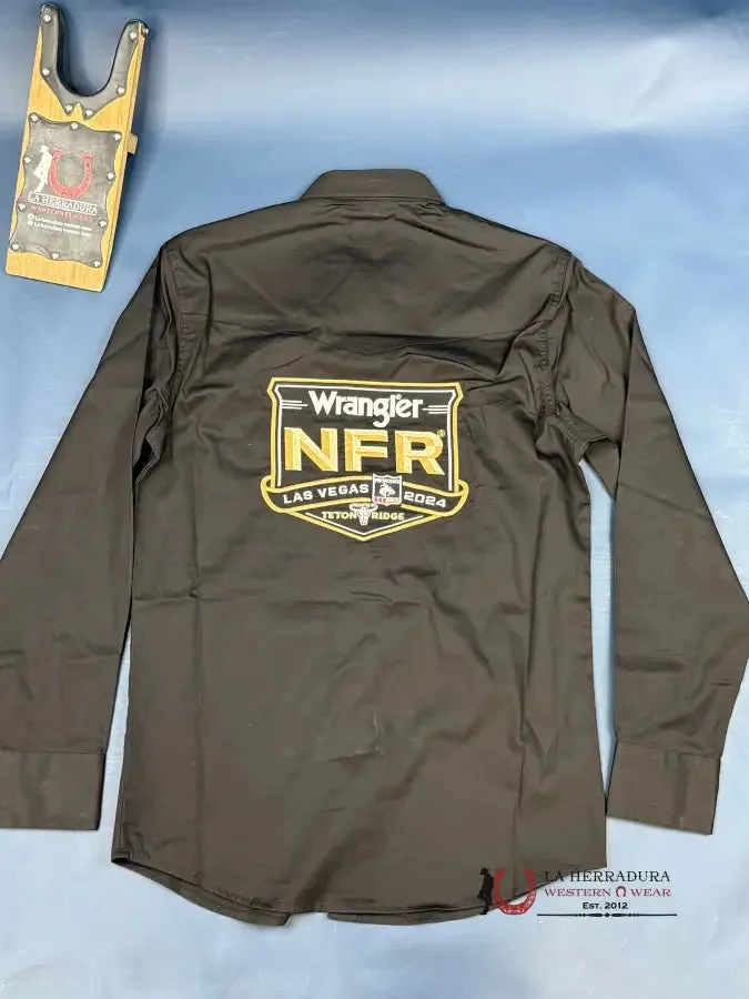 Wrangler Men’s Long Sleeve Black Shirt NFR Logo - 5395