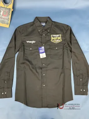 Wrangler Men’s Long Sleeve Black Shirt NFR Logo - 5395